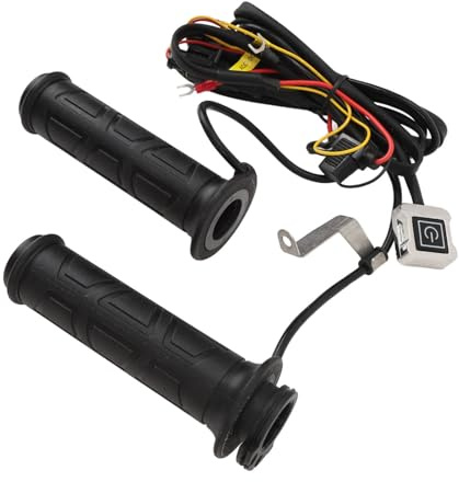 Manillar Calefactable para Motocicleta de 12 V, Empuñadura de Goma para Motocicleta con 6 Niveles de Temperatura, Empuñadura Calefactable con Control Acc para Moto