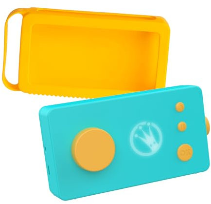 Lunii - Ma Fabrique à Histoires Verte avec Coque Odile Jaune - Conteuse pour Enfants de 3 à 8 Ans - Livre Audio de 24 Histoires interactives Inclus - Pack Coque Boîte à Histoires