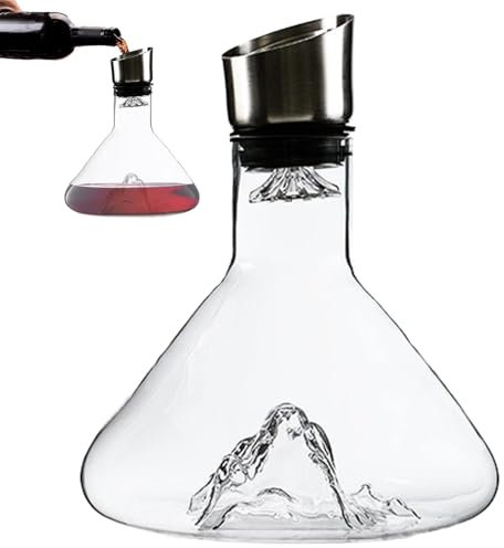 Iceberg Carafe à décanter à vin, Carafe a Decanter Vin Élégante en Verre 1,5 l, Carafe à vin en cristals avec filtre, Carafe Whisky en Cristals Transparent, Cadeau pour homme, papa, petit ami