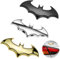 YAPKOLV 3 Pcs Pegatinas Coche 3D Acero Inoxidable Emblema Bat, Emblema 3D Fledermaus de Plástico con Espuma Adhesiva, Pegatina Coche 3D Cromo Metal Logo Auto Abzeichen Batman