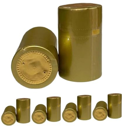Sharplace Lot de 100 capsules de bouteilles de vin en PVC thermorétractables, vintage, pour décoration de cuisine, or