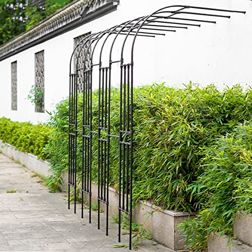 Demi-arche de jardin en métal noir – Pergola murale pour plantes grimpantes pour intérieur/extérieur, parfaite pour les mariages et le jardin, treillage de pelouse (taille : 90 x 240 x 40 cm)