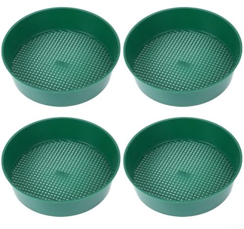 Set di 4 pezzi setaccio e cesto drenante, essenziale per un giardinaggio efficace e gestione del suolo (nero+verde)