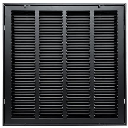 Fits 20x20 Duct Opening | Steel Return Air Filter Grille by Handua [Removable Door] for 1-inch Filters | Vent Cover Grill, Black | HVAC Cold Air Grille | Outer Size: 22 5/8W X 22 5/8H