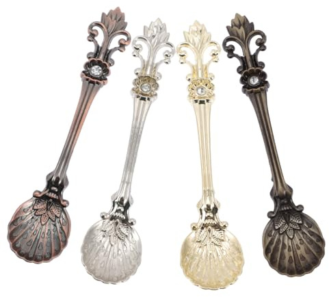 STOBAZA 4pcs Coffee Spoons Mixing Spoons for Ice Cream Dessert Tableware Household Use