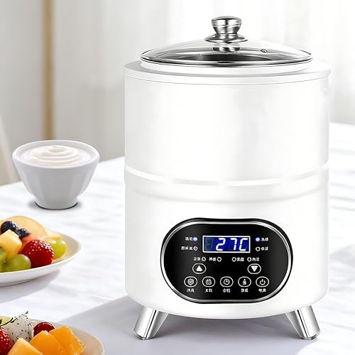 Giuggiolared Yogurtera para Yogur, Queso Fresco y Fermentos, con Termostato Ajustable y Temporizador Digital, Máquina para Hacer Yogur Casero Saludable Sin Intervención Constante White-12L