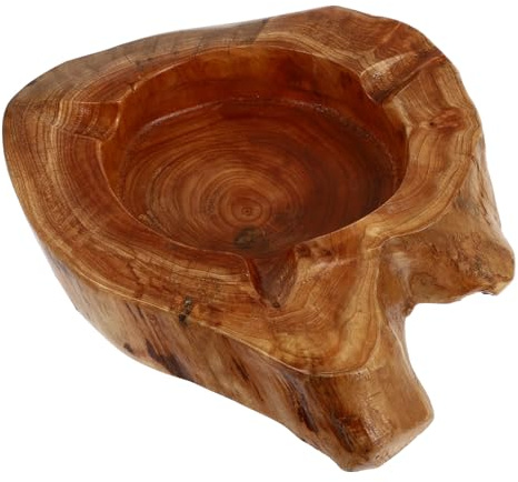 BAZEITFLOW Cenicero de Madera Creativo para Hogar Diseño Irregular Forma de Corazón Mediano Cenicero Artesanal Práctico y Decorativo para Cigarros