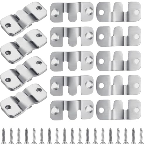 Flush Concealed Mount Bracket 16Pcs Heavy Duty Interlocking Hanger Picture Hooks Poster Hangers Mirror Brackets for Photo Frame,Picture,Mirrors, Artworks,Posters, Clock Mirror Frames,Headboards