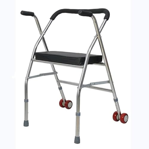 Klappbarer Gehwagen mit 2 Rädern, Rollator, leichte Gehhilfen for Senioren und Erwachsene, höhenverstellbar
