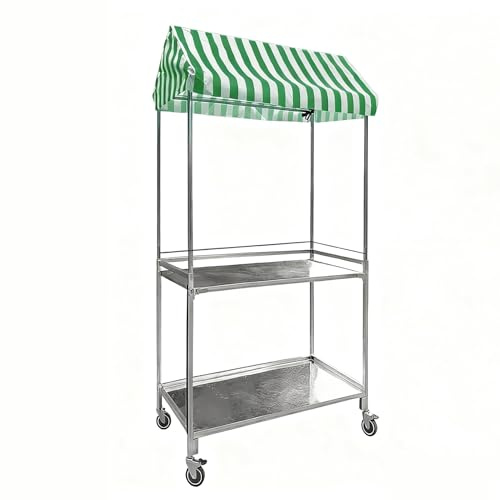 ZIGTUEI Genérico Puesto De Mercado con Toldo, Puestos Plegables, Carrito De Comida Móvil, para Venta De Alimentos,para Puestos Callejeros, Ferias De Artesanía(Green,50x100cm/19.7x39.4in)