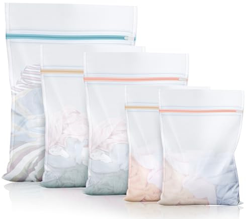 AZLIFEEU Wäschenetz für Waschmaschine, 5er Set Wäschesack mit Reißverschluss – 3 Größen Wäschebeutel | Schützt BH, Unterwäsche, Socken, Sportkleidung & Empfindliche Wäsche