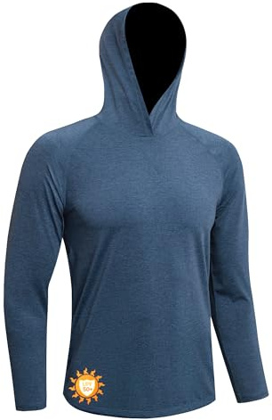 MEETWEE Camiseta Hombre Manga Larga Capucha UPF 50+ Protección Solar – Ropa UV Verano Secado Rápido Transpirable Ligera para Pesca Senderismo Playa