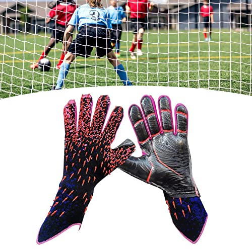 Cuifati Latex Fotbollsmålvaktshandskar för Barn Pojkar |Starkt Grepp, Extra Fingerskydd |Utmärkt Prestanda och Andas |Perfekt för Match & Träning