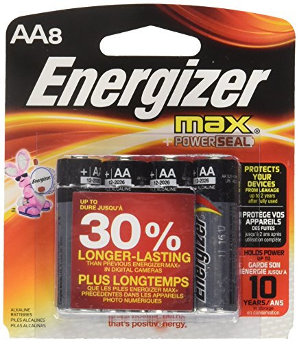 Eveready Energizer Max Alkaline Batteries, 8-Pack #E91BP-8/E91BP8-F2