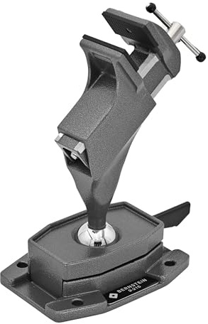 BERNSTEIN Kugelgelenk-Schraubstock Spannfix Zum Aufschrauben | 360° drehbar, +/- 45° neigbar | Feinmechaniker Schraubstock | Zum Anschrauben an die Werkbank
