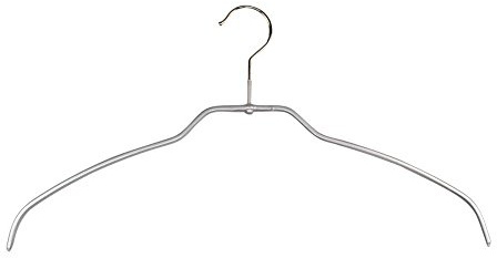 10 Stück MAWA Silhouette light/FT Form-Leichtbügel Kleiderbügel für Oberbekleidung, rutschh., drehb. Haken 42 cm Breite, silberfarben