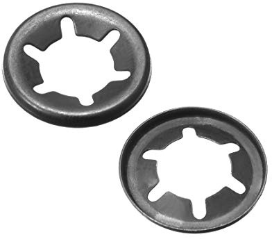 sourcing map Interno Diente Estrella Arandelas M10 X 19mm 65Mn Negro Óxido Acabado Presión Seguridad Arandela Bloqueo Clips Sujetador 100 Piezas