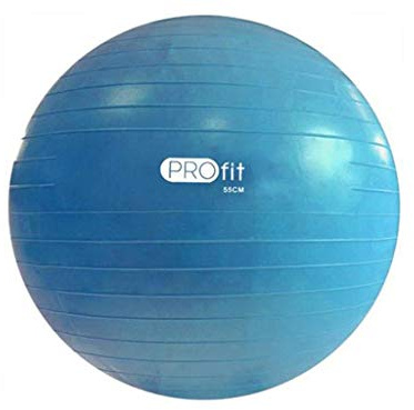 Profit DK2102 Gymnastikball Pilates Ball 55cm / 65cm / 75 cm mit GRATIS Pumpe # Anti-Burst Sitzball für Yoga Exercise Fitness Physiotherapie (Blau, 65 cm)