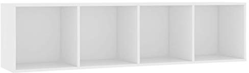 vidaXL Bücherregal TV Schrank Wandregal Hängeregal Aktenregal Regal Standegal Büroregal Lowboard Fernsehschrank Fernsehtisch Weiß 143x30x36cm