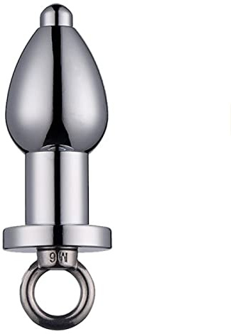 Bondage Masters Butt Plug Metal Tunnel Plug, Silver | Removable Core Plug