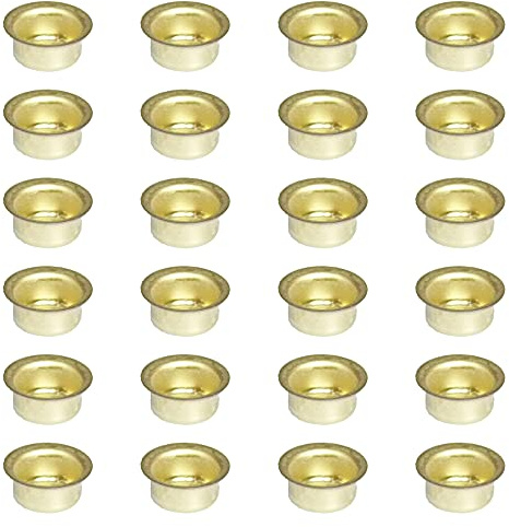 Auswahl Größe - Kerzentülle Kerzeneinsatz Kerzenhalter aus Metall, für Baumkerzen, Puppenkerzen, Pyramidenkerzen Tafelkerzen und Teelichter - Hier: 24 Stück Tülle 10 mm