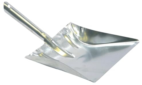 Pelle à Main Métallique 41 cm en Acier Galvanisé pour Déchets Lourds | Pelle 41 x 22,5 x 18,5 cm à bac profond, poignée avec trou de suspension, pour déchets salissants ou encombrants.