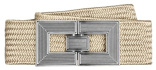 Caspar GU328 breiter elastischer Damen Stretch Taillengürtel mit stylischer Metallschließe