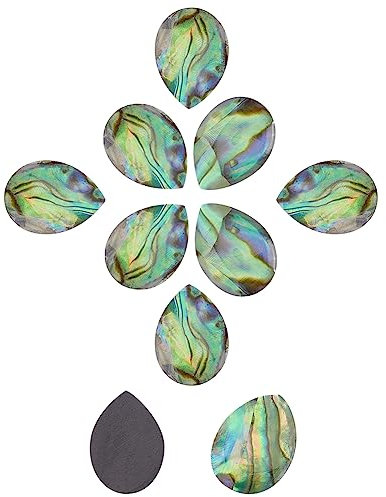 SUPERFINDINGS 30 Stück Natürliche Abalone Muschel Cabochons Teardrop Paua Shell Cabochons 13.5x10mm Grüne Muschel Cabochons Für Ohrring Armband Halsketten Schmuckherstellung