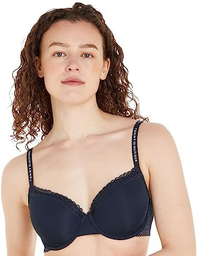 Tommy Hilfiger Damen Demi-Cups BH mit Spitzen-Details, Blau (Desert Sky), 85C