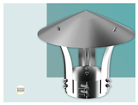 Comignolo, Cappello, Terminale Per Canna Fumaria Extractor Antivento Antipioggia in Acciaio Inox ,Comignolo Cappello, Cappuccio Per Camino,Fumaiolo Comignolo Cappello,d14cm*30cm/5.51in*11.81in