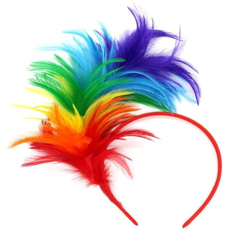 Sunwuun Bunte Feder-Haarbänder,Feder Haarreif Haarband Hochzeit Kopfbedeckung,Haarreif Fasching Damen,Papagei Kostüm Damen,Kopfschmuck Karneval,Bunte Federn Fascinator Damen