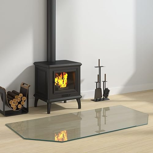 INLIFE Kaminofen Glasplatte Sechseck 120x60 cm,13.68kg,324144