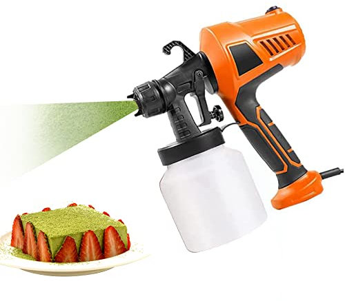 HMWOKPOT Pistola A Spruzzo Elettrica per Dessert al Cioccolato da 500 W, Spruzzatore A Spruzzo di Vernice al Lattice Sabbiatrice A Cottura Manuale per Mousse,EU Plug
