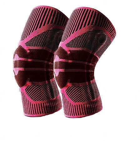 LOKORI Volleyball Knee Pads/Knee Braces for Knee Pain Women & Men/Knee Brace Compression Sleeve/Side Spring Stabilizers/Joint Pain Relief/Basketball Running,M-H