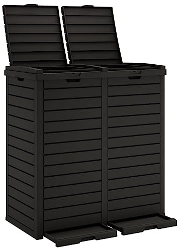 vidaXL Poubelle d'extérieur Noir 78x41x86 cm polypropylène