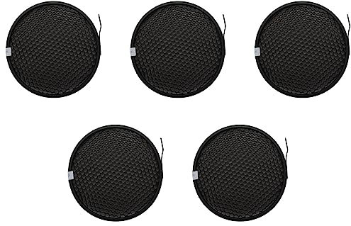 VENEKA 5X Studio Photo 16.8cm Grille en Nid d'abeille de 60 Degrés pour Réflecteur Standard de 7 Pouces Diffuseur D'Abat-Jour