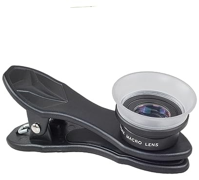 Kit D’objectifs Macro pour Téléphone 12x 24x Aluminium | Verre Optique, Pare-soleil Intégré, Réduit les Reflets, Retrait Rapide, Compatible Tablette et Smartphone