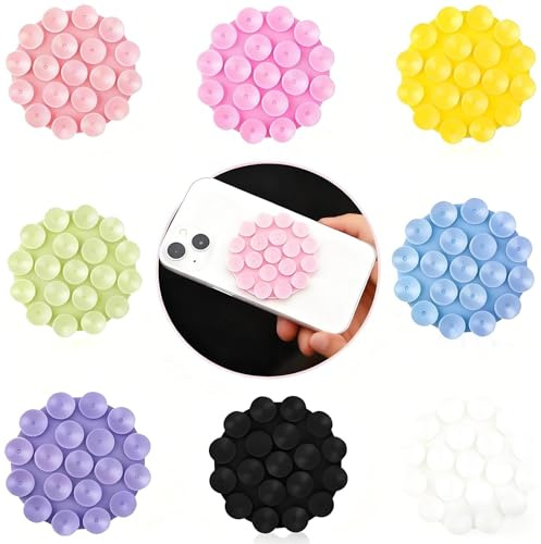 HERKINDNESS Ventosa per Telefono, 8 Pezzi Porta Cellulare Auto Ventosa, Autoadesiva Ventosa Telefono, Ventosa Multifunzione Cellulare, per Molti Modelli Cellulare