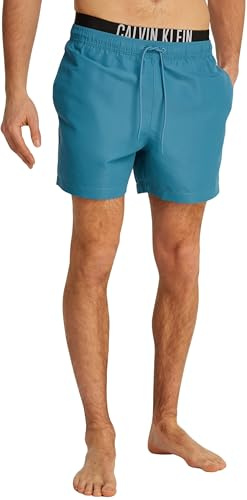 CK JEANS Herr Medium Double WB Boardshorts, Blå (Stormblå), XXL, Blå (stormblå), XXL
