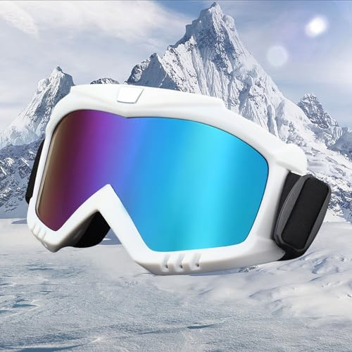 Guoml Skibrille für Damen und Herren, Snowboard Brille für Brillenträger, Anti-Beschlag, Spiegelnd, Dark