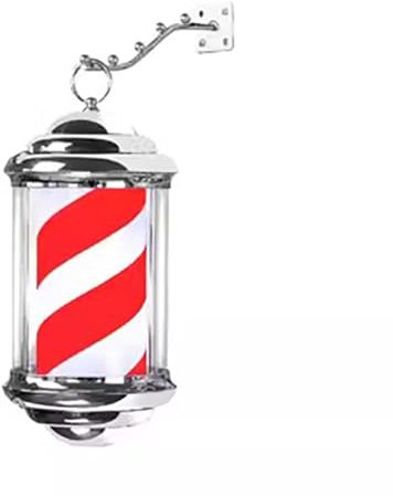 TT-YEC Poste De Luz LED para Barbería, Luz Iluminada para Barbería, Barra De Luz Giratoria con Luz Retro Roja, Blanca Y Azul, Poste De Barbero para Peluquería Montado En La Pared,B28cm