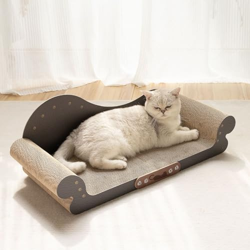 Wilitto Kratzbrett, Premium-Kratzbrett, großes Katzenkratzbett, Haustier-Kratzbrett, übergroße Kratzlounge, Katzenbett, Möbelschutz, Katzen-Couch, Kratzer, Karton, Schwarz