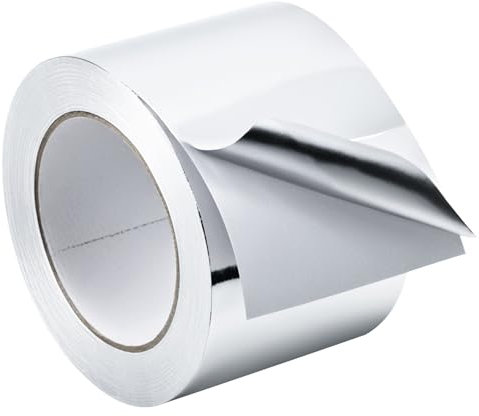 QWORK® Nastro Alluminio alte temperature 80 mm x 50 M, Resistente ad Acqua e Calore, per Sigillatura, Riparazione e Isolamento