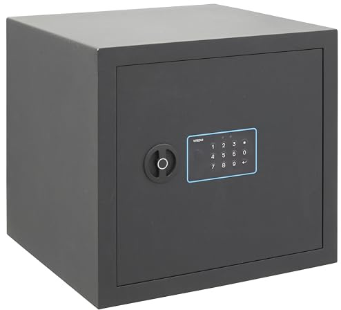 ARREGUI Blue 650160 Möbeltresor | Möbelsafe aus Stahl mit Elektronikschloss | 38 x 35 x 36 cm | 42 L | Haussafe mit programmierbarem elektronischem Zahlenschloss | Tresor Safe mit Notschlüssel | Grau