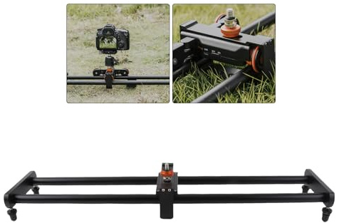 Slider per Telecamera Motorizzato, Binario per Stabilizzatore Video per Videocamera in Lega di Alluminio Regolabile da 62 Cm per la Telecamera SLR Mirrorless