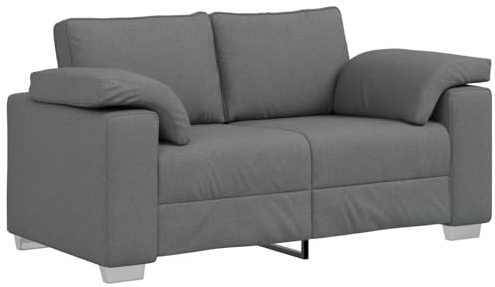 vidaXL Soffa 120cm Mörkgrå tyg, Vardagsrumsoffa, modern fyrkantig, hållbar sittplats, andningsbart tyg, skumkudde, elegant design, brett armstöd