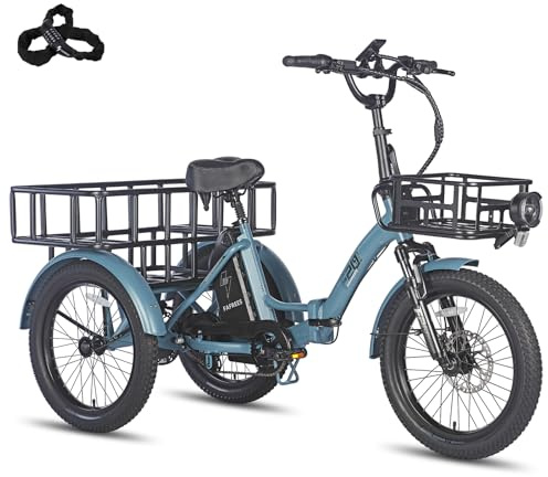 Fafrees F20 Mate E-cykel trehjuling 48 V 18,2 Ah/873,6 Wh batteri [officiell] dam hopfällbar cykel män 180 kg, elektronisk trehjuling för vuxna 65 N.m, elektrisk cykel hydrauliska skivbromsar