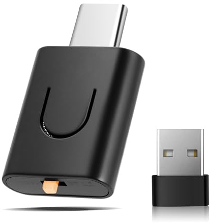 Wvoillty USB C aptX 5.4 Bluetooth Audio Adapter für PS5/PS5 Pro/Switch/PC/Laptop Plug & Play Wireless Dongle mit Freisprechfunktion