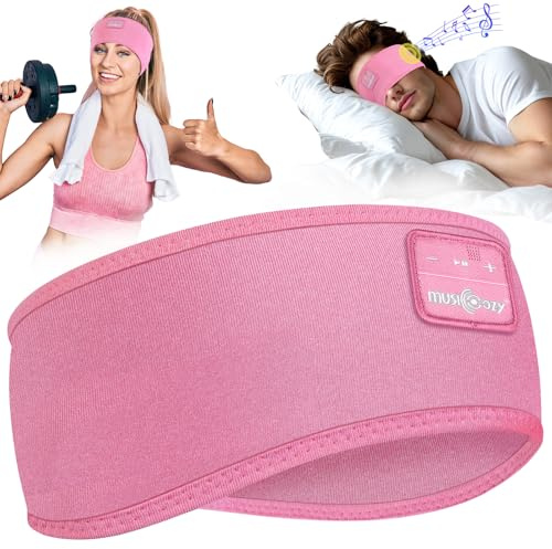 MUSICOZY Schlafkopfhörer Bluetooth Kühl Schlaf Kopfhörer Seitenschläfer | Kabellos Sport Kopfhörer Stirnband 16+STD für Yoga/Training/Reisen/Schlaflosigkeit,Tech Gadgets für Männer/Frauen