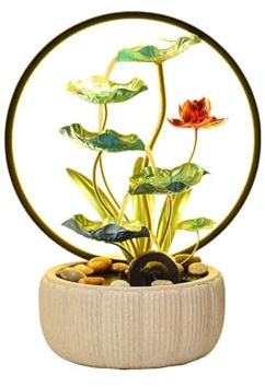 OWOHYG Fontane da Tavolo per Il Relax da Interni Zen Flow Fontana da Tavolo con Cascata per Soggiorno/Ufficio Fontane per Il Relax
